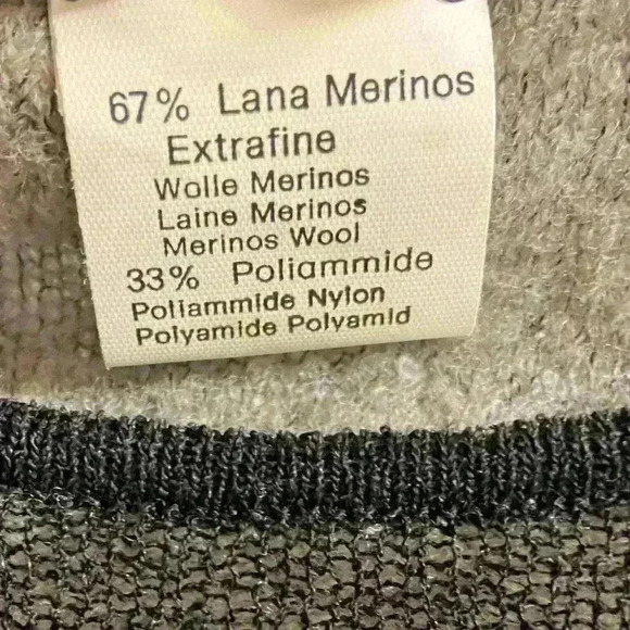 Enigma Italy sweater crewneck black pullover merino wool men XL - Picture 9 of 9